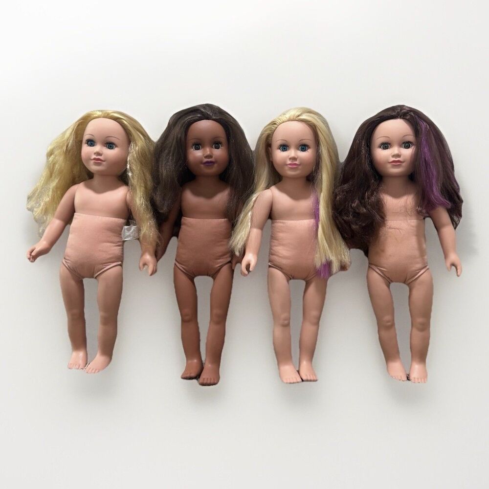 Lot of 4 My Life As 18" Dolls Blonde Brunette Hair Clean Ready to Play Nude Lot